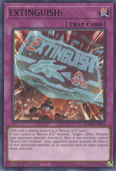 EXTINGUISH! - Amazing Defenders YuGiOh trading card