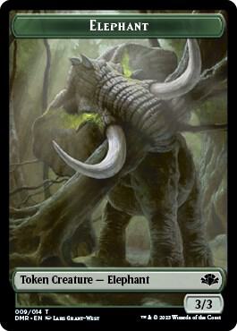 Elephant // Saproling Double-Sided Token - Dominaria Remastered Magic: The Gathering trading card