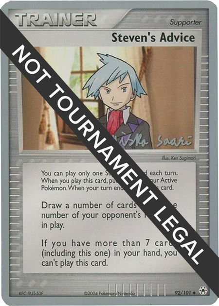 Steven's Advice - 2006 (Miska Saari) - World Championship Decks Pokémon trading card