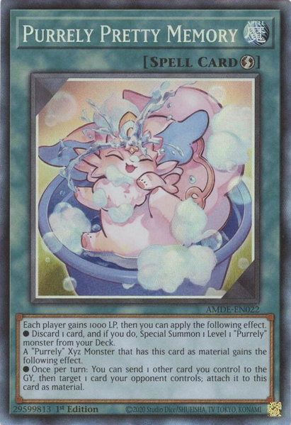 Purrely Pretty Memory (CR) trading card from Amazing Defenders Purrely Pretty Memory (CR) - Amazing Defenders YuGiOh trading card