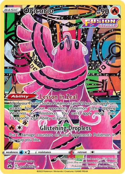 Oricorio trading card from Crown Zenith: Galarian Gallery Oricorio - Crown Zenith: Galarian Gallery Pokémon trading card