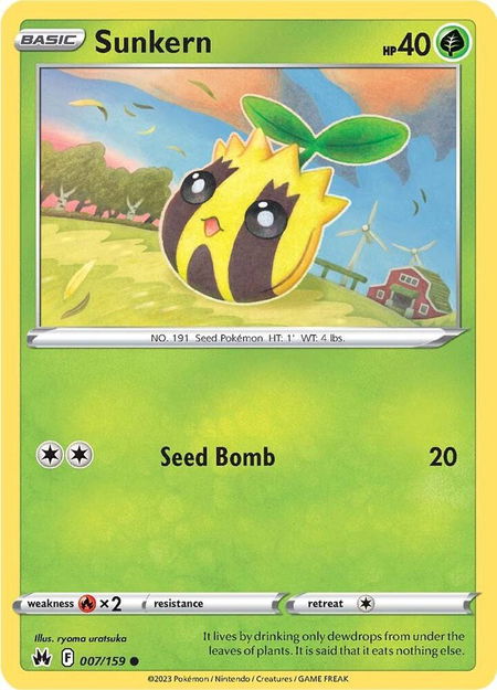 Sunkern - Crown Zenith Pokémon trading card