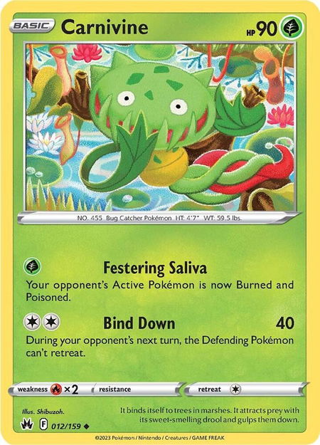 Carnivine - Crown Zenith Pokémon trading card