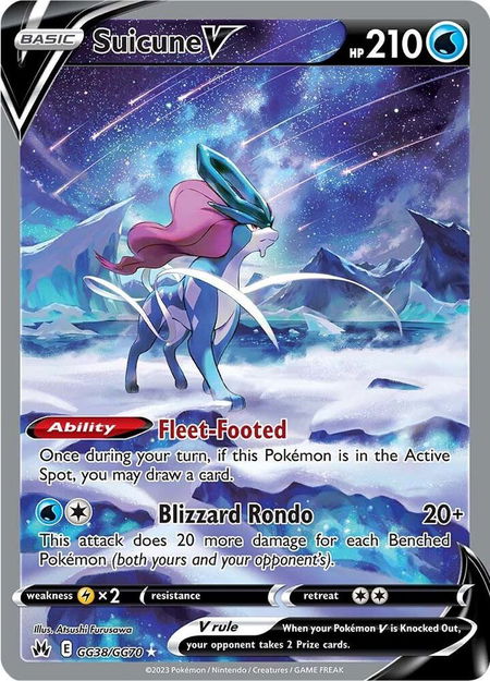 Suicune V - Crown Zenith: Galarian Gallery Pokémon trading card