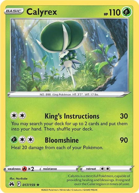 Calyrex - Crown Zenith Pokémon trading card