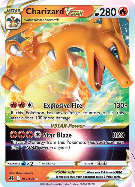 Charizard VSTAR trading card from Crown Zenith Charizard VSTAR - Crown Zenith Pokémon trading card
