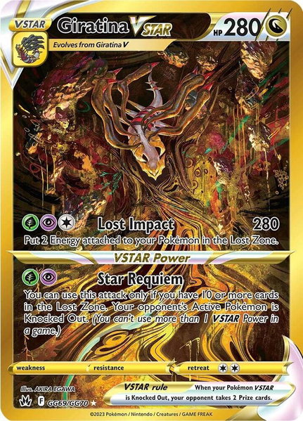 Giratina VSTAR (Secret) trading card from Crown Zenith: Galarian Gallery Giratina VSTAR (Secret) - Crown Zenith: Galarian Gallery Pokémon trading card