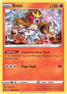 Entei - SWSH: Crown Zenith (CRZ) #021/159 - Holo Rare Pokémon Trading Card