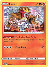 Entei - Crown Zenith (CRZ) #021/159 - Holo Rare Pokémon Trading Card