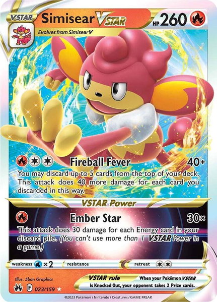 Simisear VSTAR - SWSH: Crown Zenith Pokémon trading card