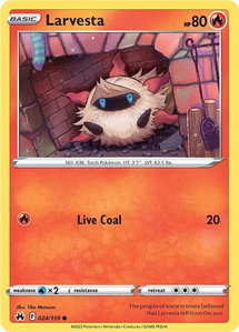 Larvesta - SWSH: Crown Zenith (CRZ) #024/159 - Common Pokémon Trading Card
