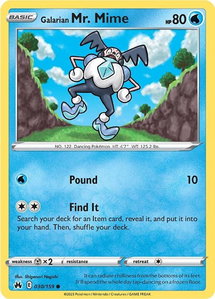 Galarian Mr. Mime - SWSH: Crown Zenith (CRZ) #030/159 - Common Pokémon Trading Card