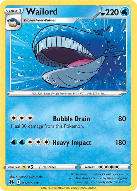 Wailord - Crown Zenith Pokémon trading card
