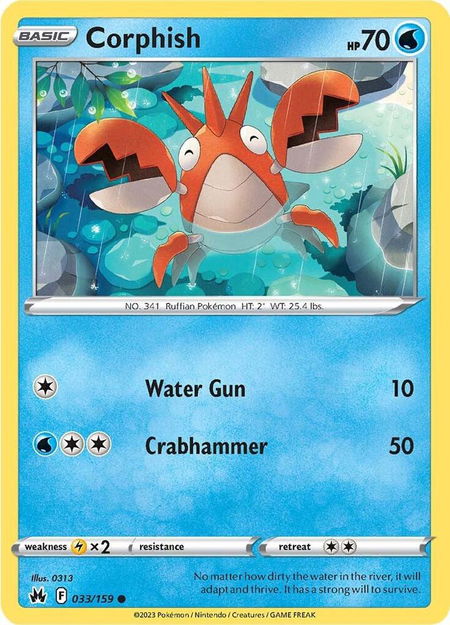 Corphish - Crown Zenith Pokémon trading card