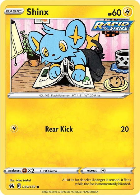 Shinx (39) trading card from Crown Zenith Shinx (39) - Crown Zenith Pokémon trading card