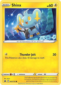 Shinx (40) - SWSH: Crown Zenith (CRZ) #040/159 - Common Pokémon Trading Card