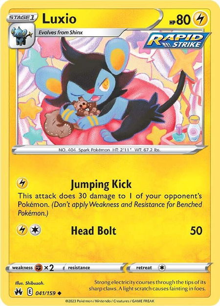 Luxio (41) - Crown Zenith Pokémon trading card