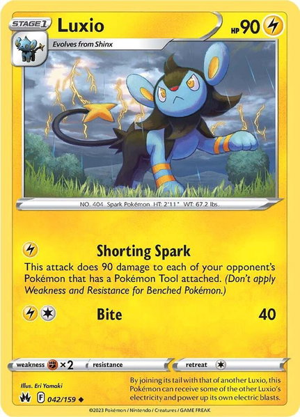Luxio (42) trading card from SWSH: Crown Zenith Luxio (42) - SWSH: Crown Zenith Pokémon trading card