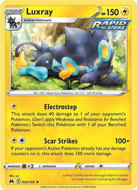 Luxray (43) - Crown Zenith (CRZ) #043/159 - Rare Pokémon Trading Card