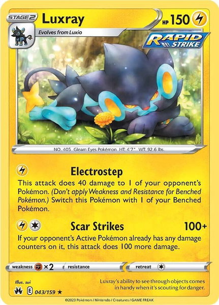 Luxray (43) trading card from SWSH: Crown Zenith Luxray (43) - SWSH: Crown Zenith Pokémon trading card
