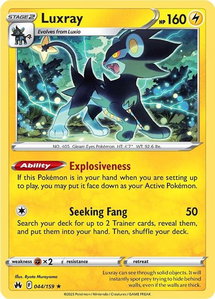 Luxray (44) - SWSH: Crown Zenith (CRZ) #044/159 - Rare Pokémon Trading Card