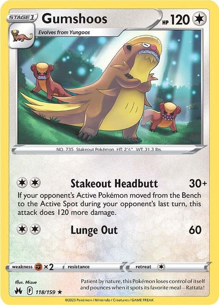Gumshoos - Crown Zenith Pokémon trading card