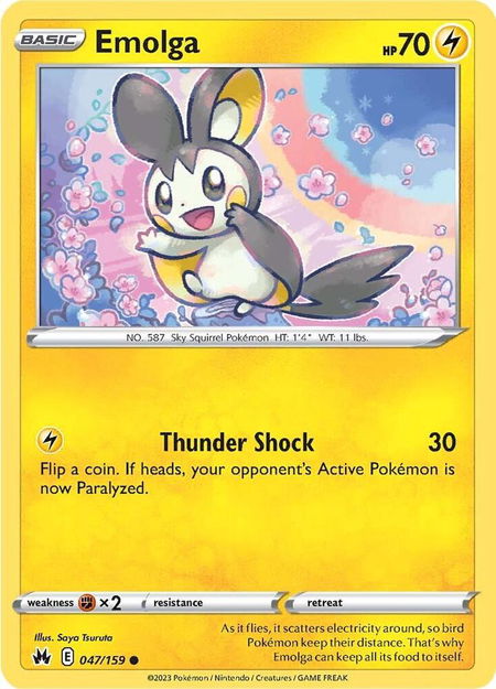 Emolga - Crown Zenith Pokémon trading card