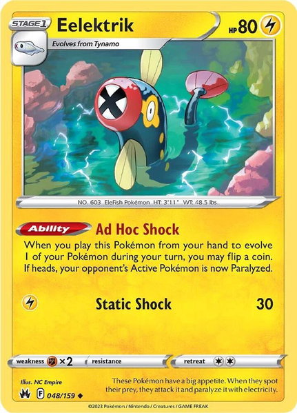 Eelektrik - SWSH: Crown Zenith Pokémon trading card