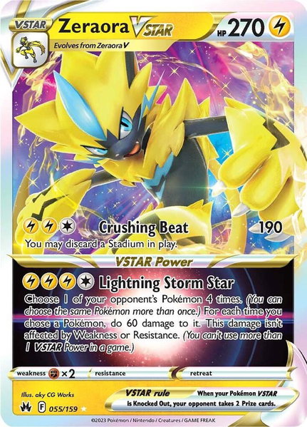 Zeraora VSTAR trading card from SWSH: Crown Zenith Zeraora VSTAR - SWSH: Crown Zenith Pokémon trading card