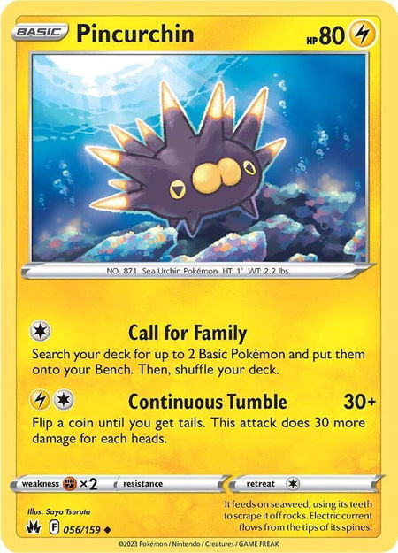 Pincurchin - Crown Zenith Pokémon trading card