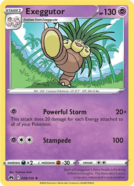 Exeggutor trading card from SWSH: Crown Zenith Exeggutor - SWSH: Crown Zenith Pokémon trading card