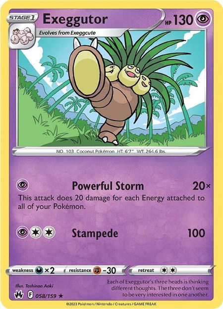 Exeggutor - Crown Zenith Pokémon trading card