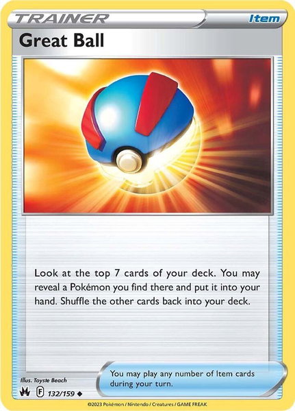 Great Ball trading card from Crown Zenith Great Ball - Crown Zenith Pokémon trading card
