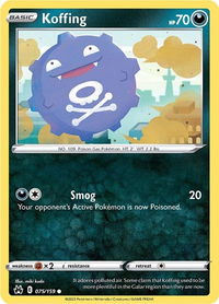Koffing - Crown Zenith (CRZ) #075/159 - Common Pokémon Trading Card
