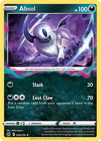 Absol - Crown Zenith (CRZ) #076/159 - Holo Rare Pokémon Trading Card