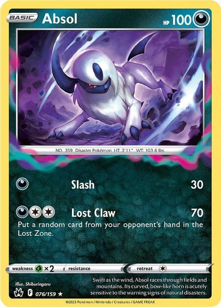Absol trading card from SWSH: Crown Zenith Absol - SWSH: Crown Zenith Pokémon trading card