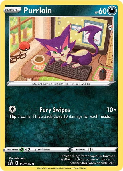 Purrloin - SWSH: Crown Zenith Pokémon trading card