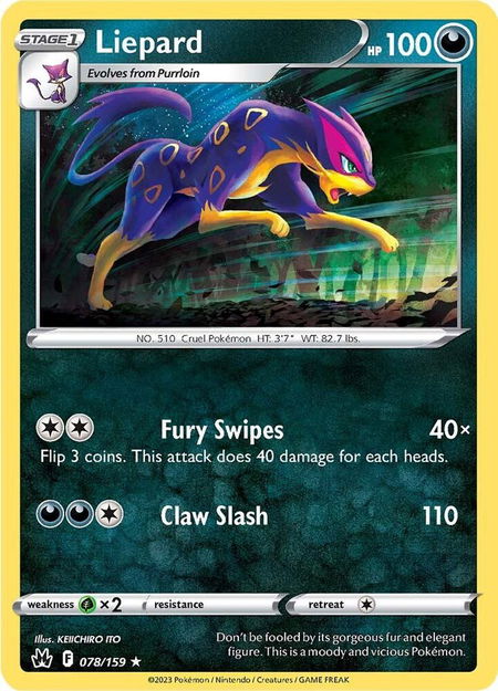 Liepard - Crown Zenith Pokémon trading card