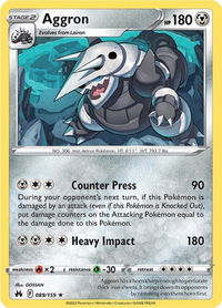 Aggron - Crown Zenith (CRZ) #089/159 - Holo Rare Pokémon Trading Card