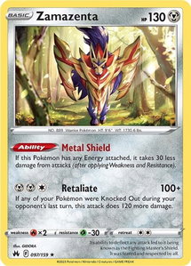 Zamazenta - SWSH: Crown Zenith (CRZ) #097/159 - Holo Rare Pokémon Trading Card