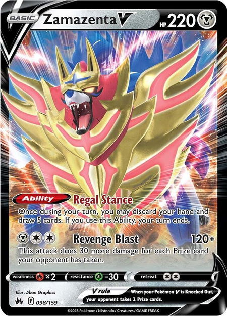 Zamazenta V - Crown Zenith Pokémon trading card