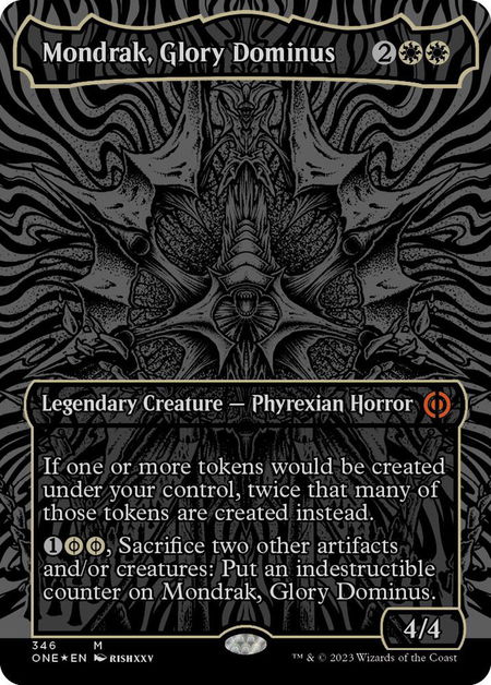Mondrak, Glory Dominus (Oil Slick Raised Foil) - Phyrexia: All Will Be One Magic: The Gathering trading card