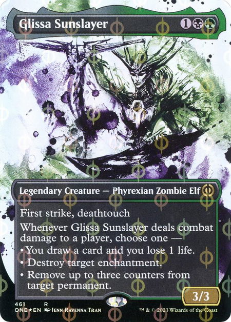 Glissa Sunslayer (Showcase) (Step-and-Compleat Foil) trading card from Phyrexia: All Will Be One Glissa Sunslayer (Showcase) (Step-and-Compleat Foil) - Phyrexia: All Will Be One Magic: The Gathering trading card