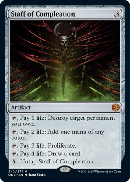 Staff of Compleation - Phyrexia: All Will Be One Magic: The Gathering trading card