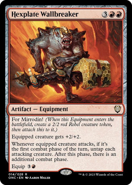 Hexplate Wallbreaker trading card from Commander: Phyrexia: All Will Be One Hexplate Wallbreaker - Commander: Phyrexia: All Will Be One Magic: The Gathering trading card