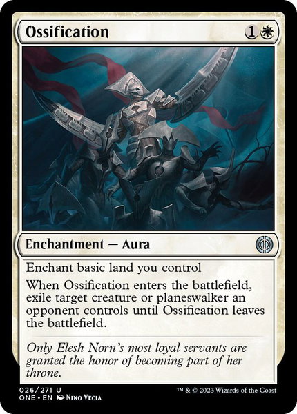Ossification trading card from Phyrexia: All Will Be One Ossification - Phyrexia: All Will Be One Magic: The Gathering trading card