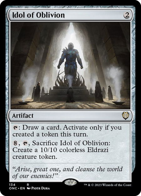 Idol of Oblivion trading card from Commander: Phyrexia: All Will Be One Idol of Oblivion - Commander: Phyrexia: All Will Be One Magic: The Gathering trading card