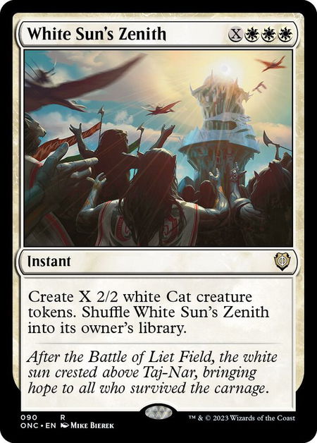 White Sun's Zenith trading card from Commander: Phyrexia: All Will Be One White Sun's Zenith - Commander: Phyrexia: All Will Be One Magic: The Gathering trading card