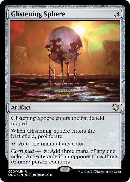 Glistening Sphere trading card from Commander: Phyrexia: All Will Be One Glistening Sphere - Commander: Phyrexia: All Will Be One Magic: The Gathering trading card