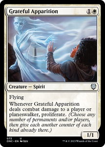 Grateful Apparition - Commander: Phyrexia: All Will Be One (ONC) #73 - Uncommon Magic: The Gathering Trading Card